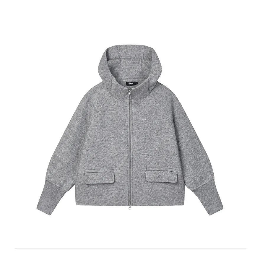 FILA Velvet-feel Coat Women's Cloud Spotted Heather Gray
