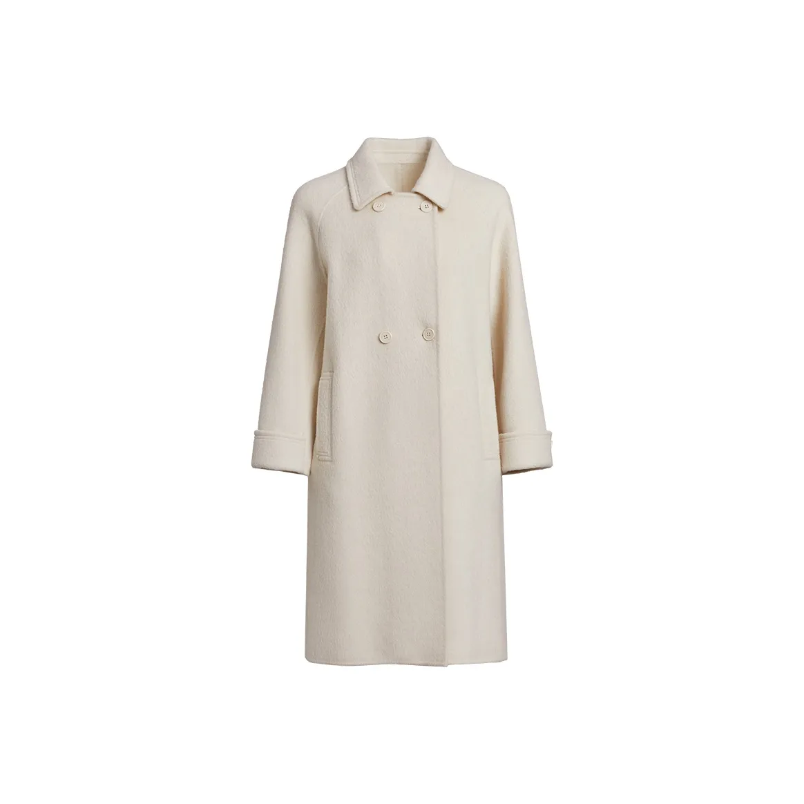 Mambe Двойной Sided Шерстяное Пальто Женское Кремовый Бежевый