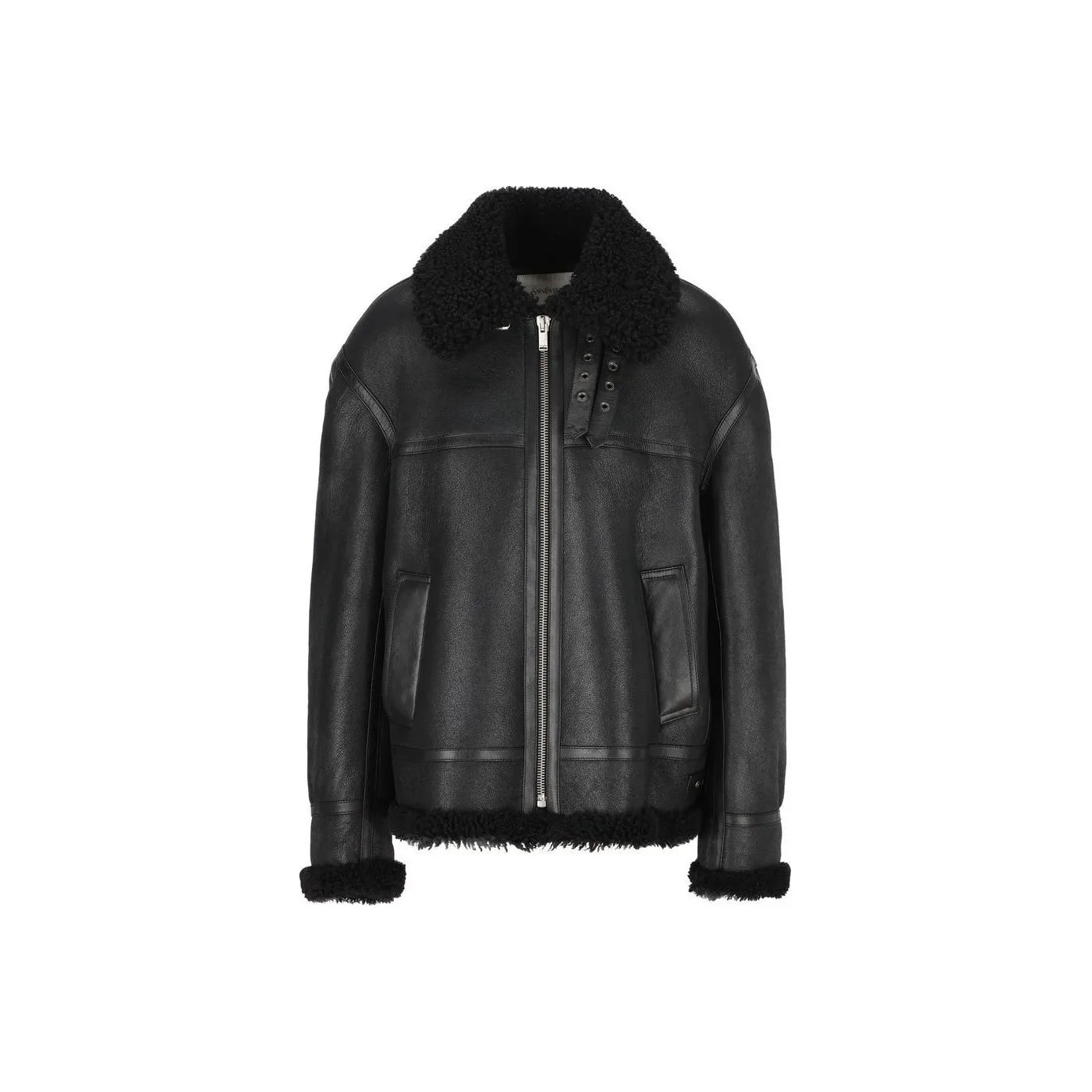 SAINT LAURENT Zip Up Drop Shoulder Aviator Jacket