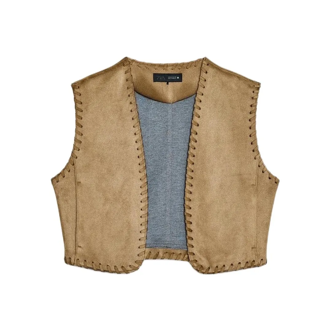 ZARA Vests Women's Mink Brown