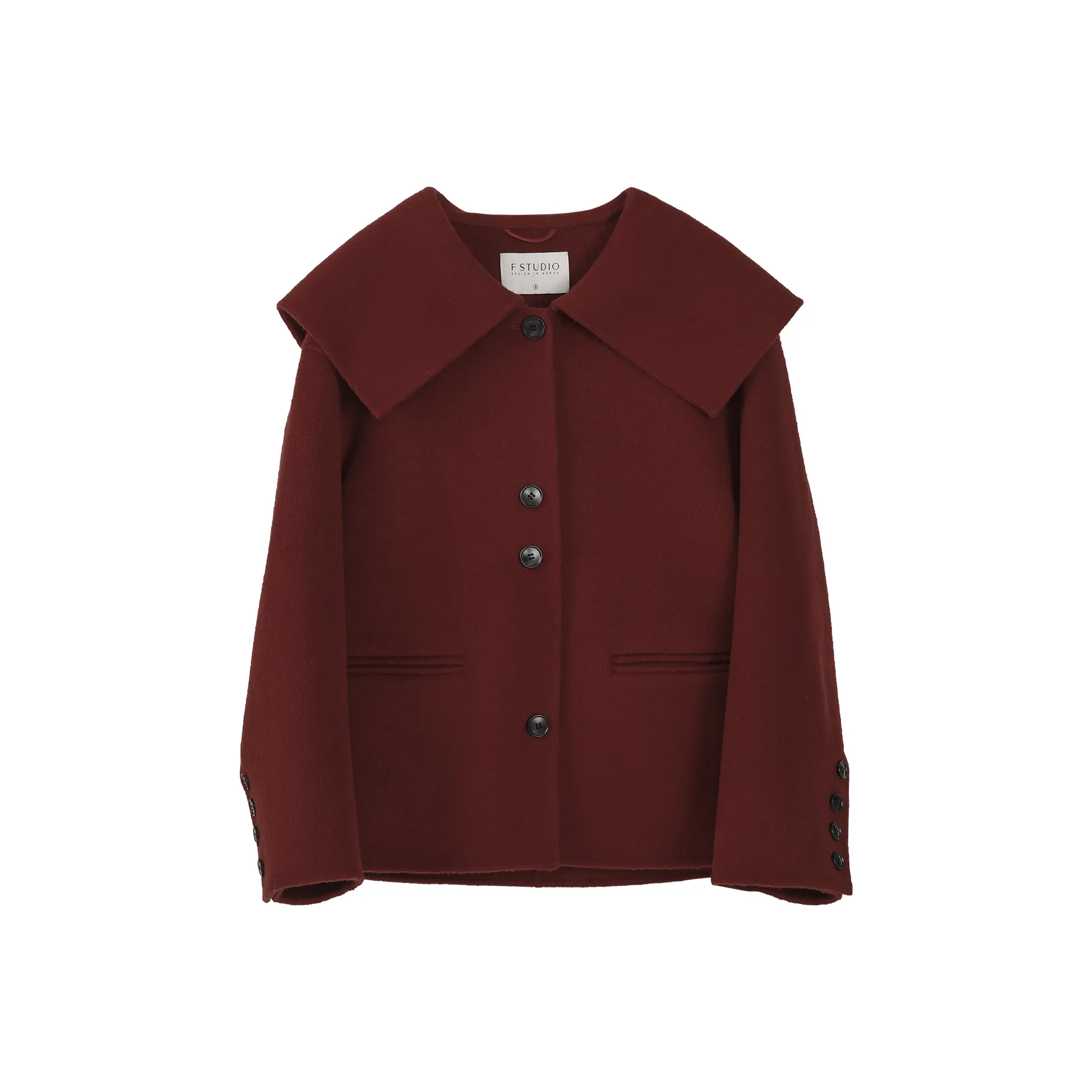 Fstudio Korean Style Languid Advanced Petite Wool Coat Women's Red