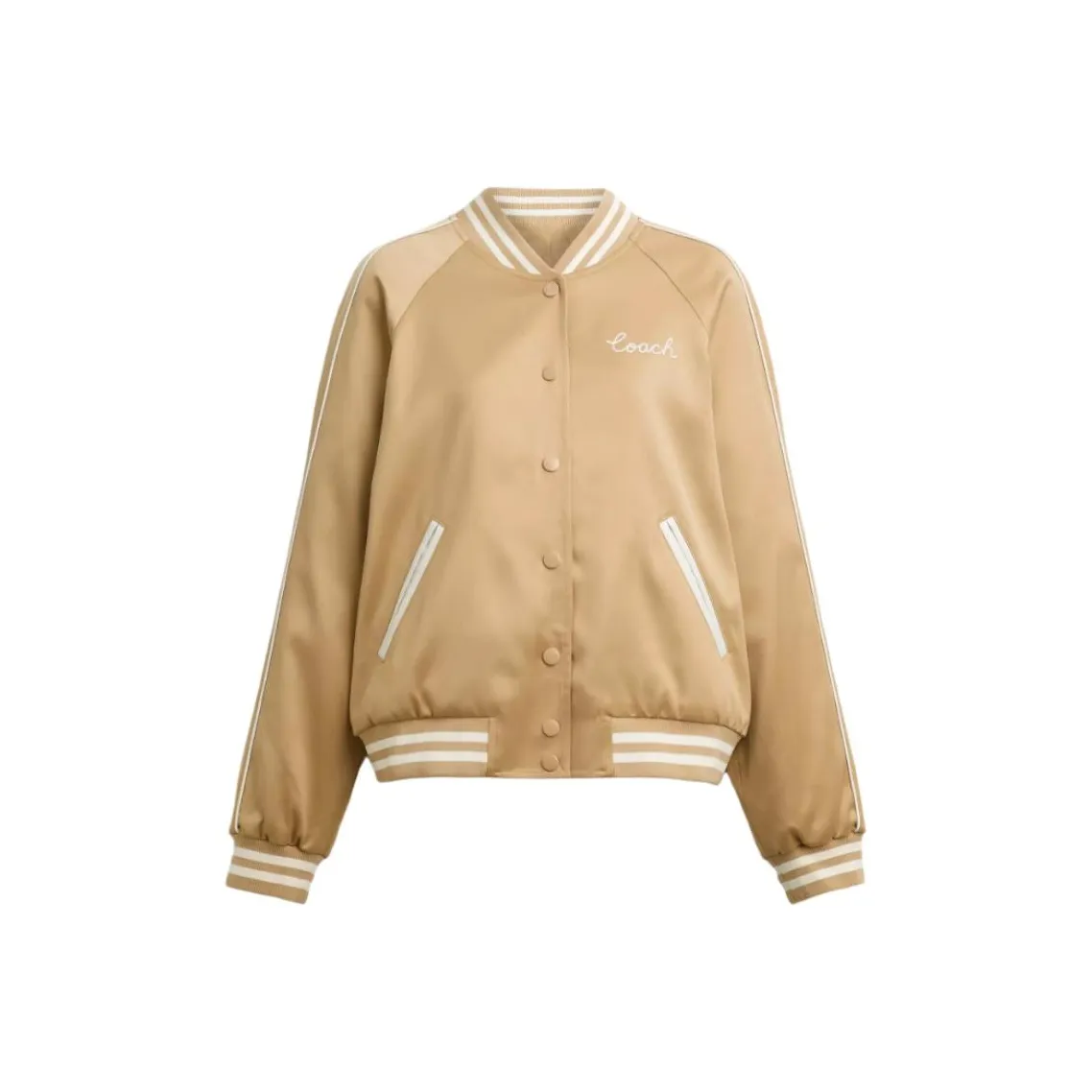 COACH Baseball Jacket Women's Light Umber