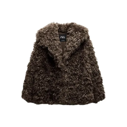 ZARA ZW Series Шоколад Женские Бархатные Куртки