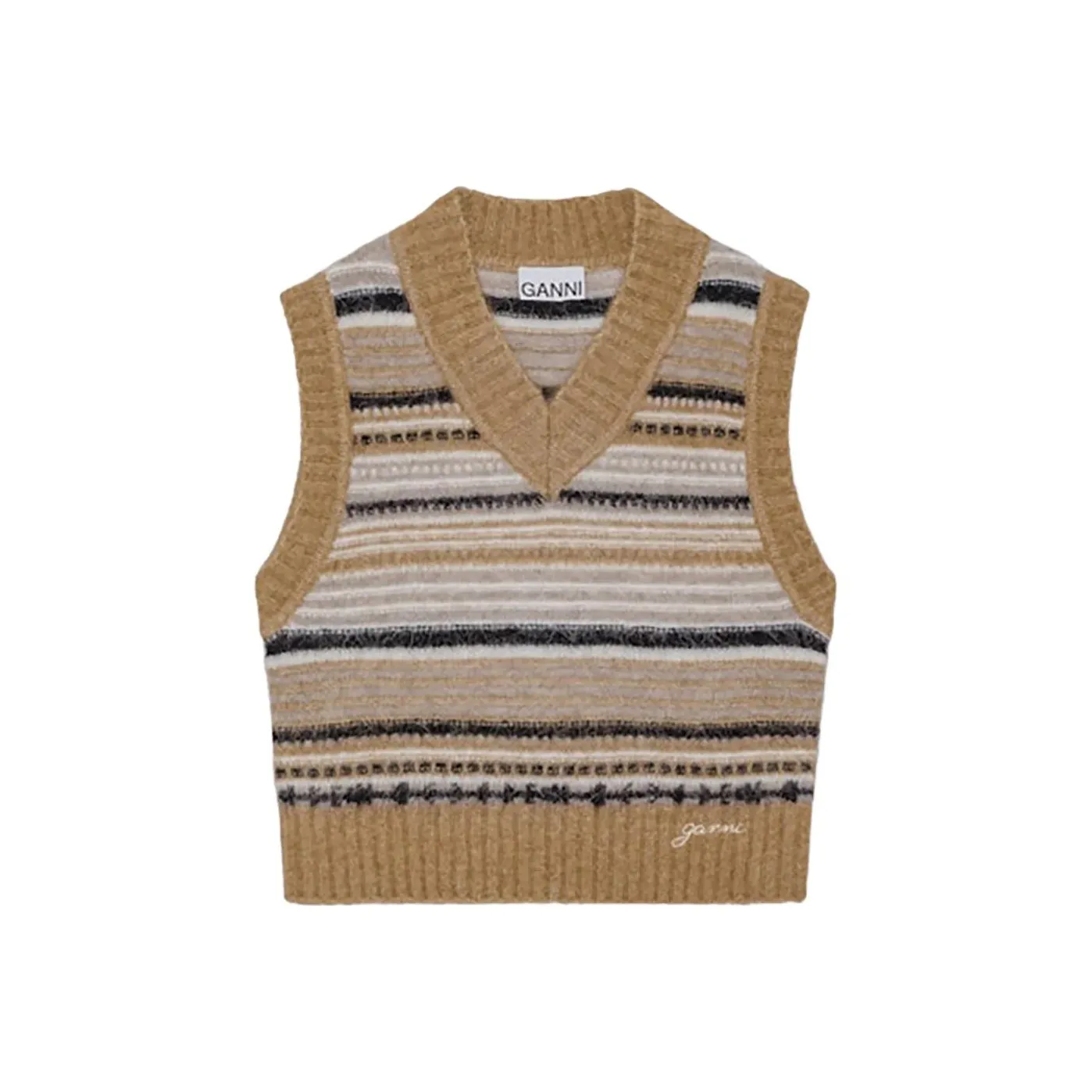 GANNI PF24 Жилет Женские Камень Тигровый глаз