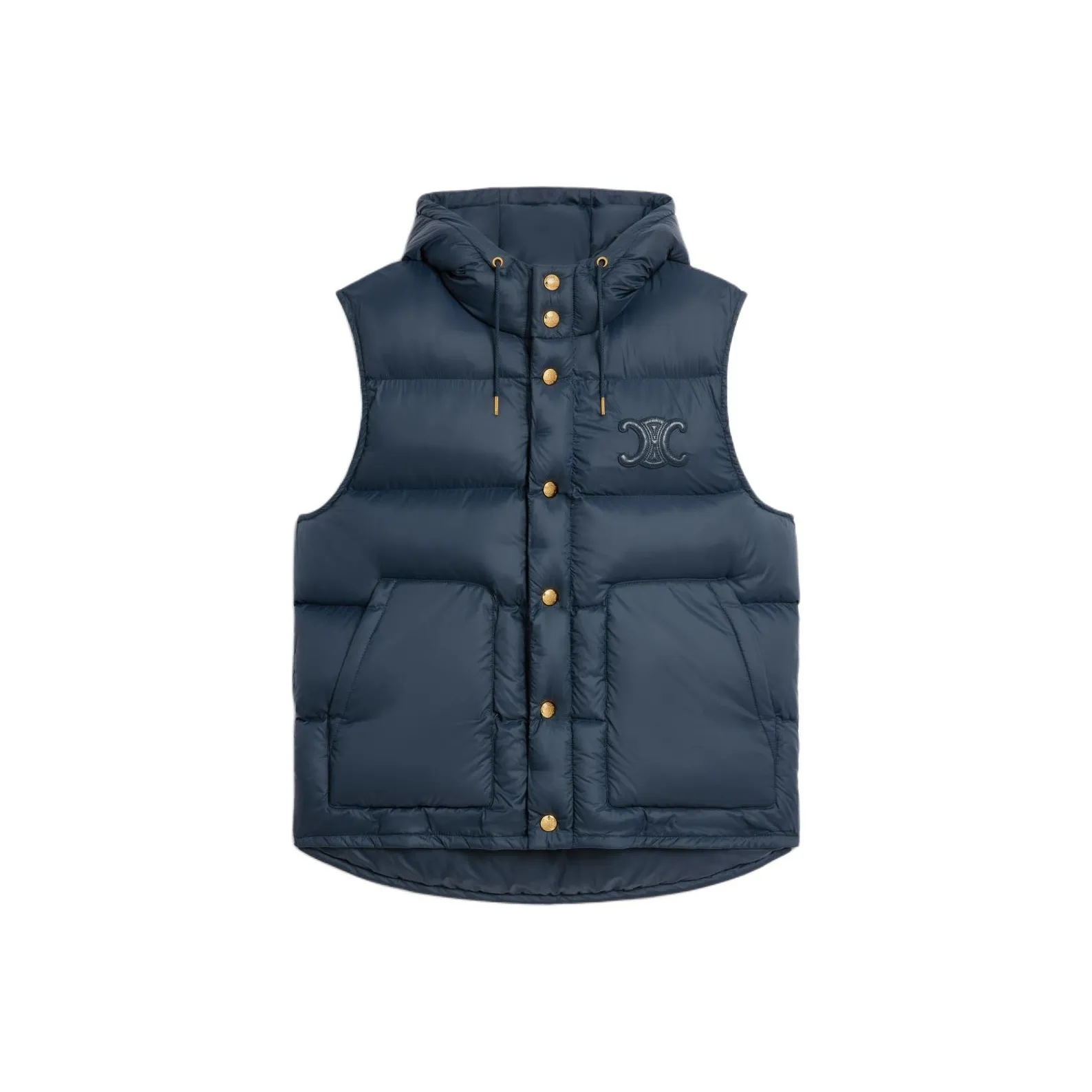 CELINE Oversized Sleeveless Down Jacket In Lightweight Nylon