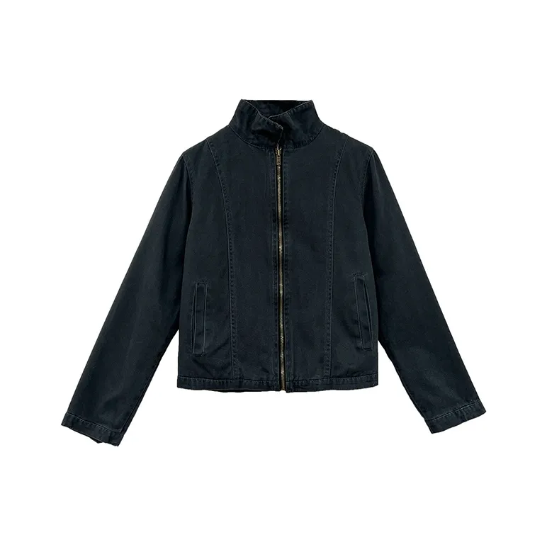 Icicofficial Denim Jacket Women's Black Gray