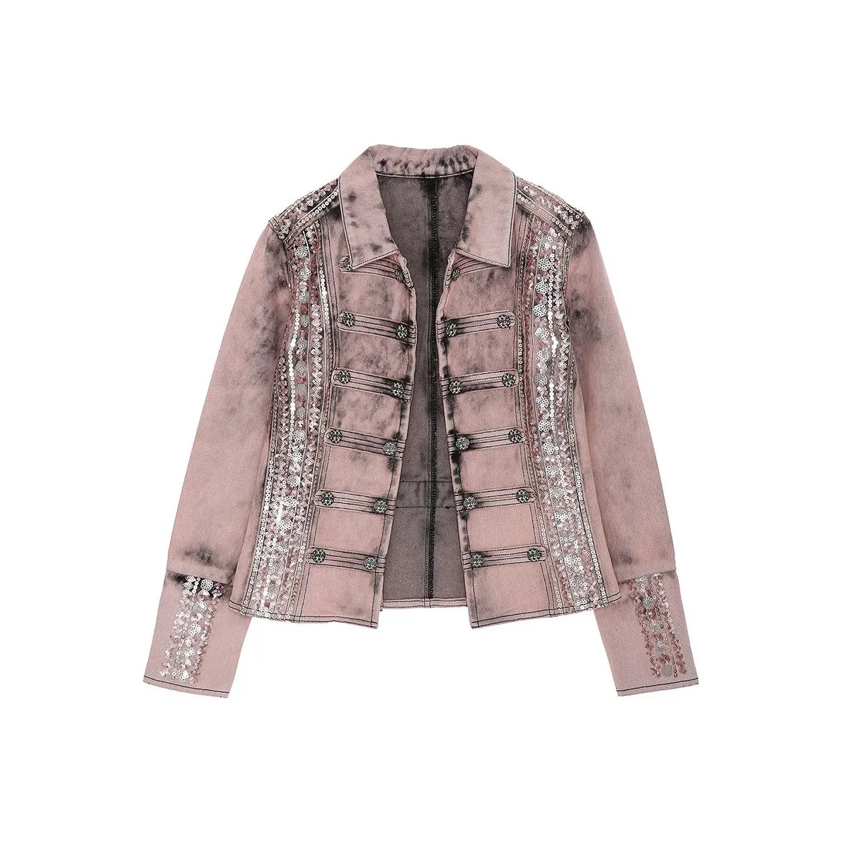 LIANCAN Denim Jacket Women's Pink