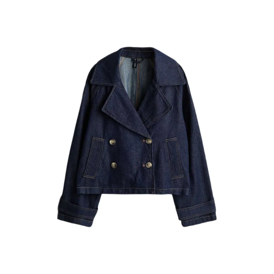H&M Trench Coat Women's Dark Denim Blue