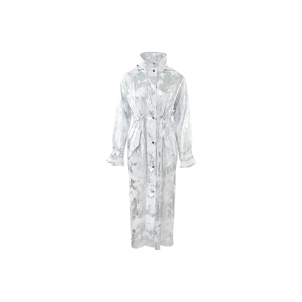 BESIONIA SS25 Trench Coat Women's Silver