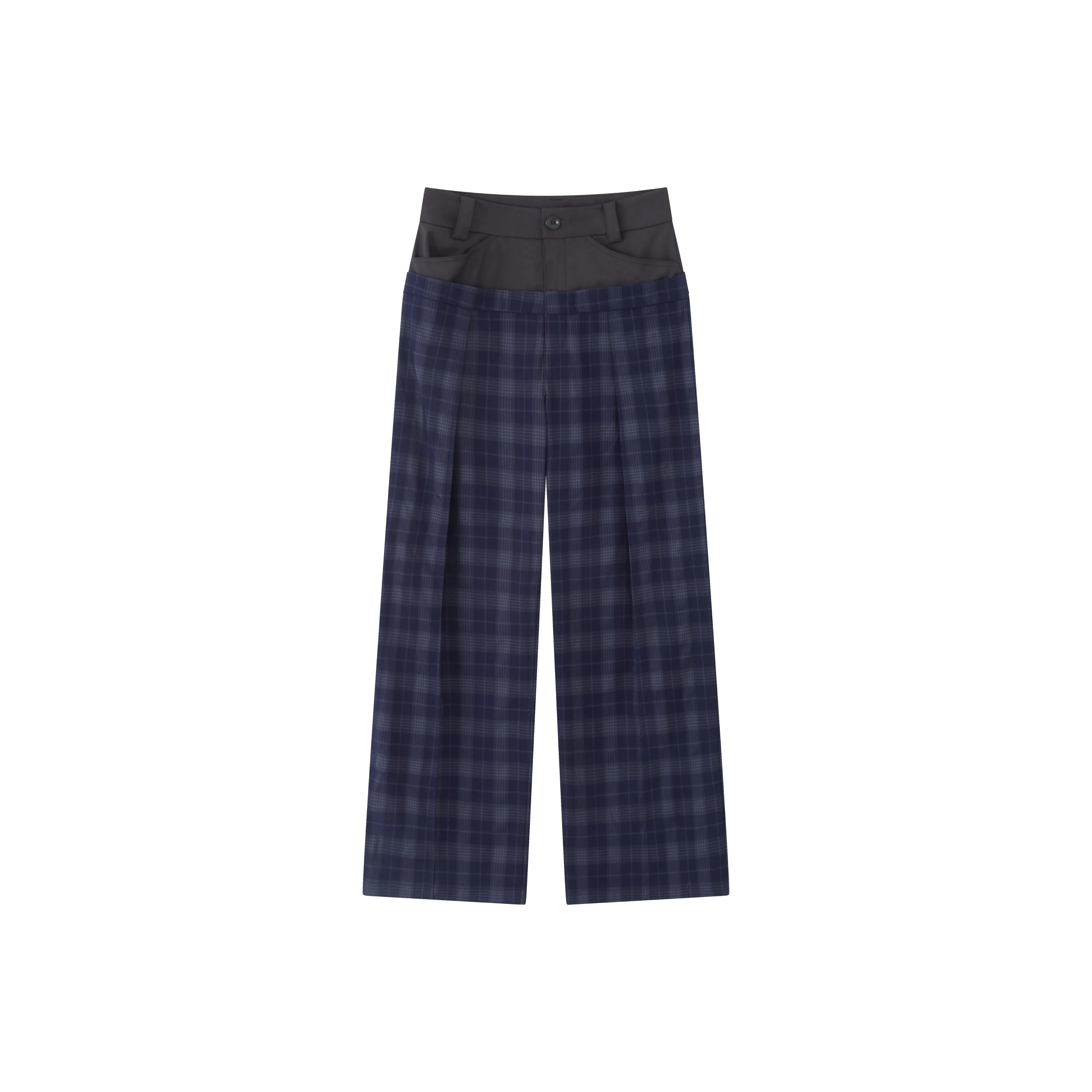 RUNTOTHEFUTURE Повседневные брюки Унисекс Синий Серый Клетка