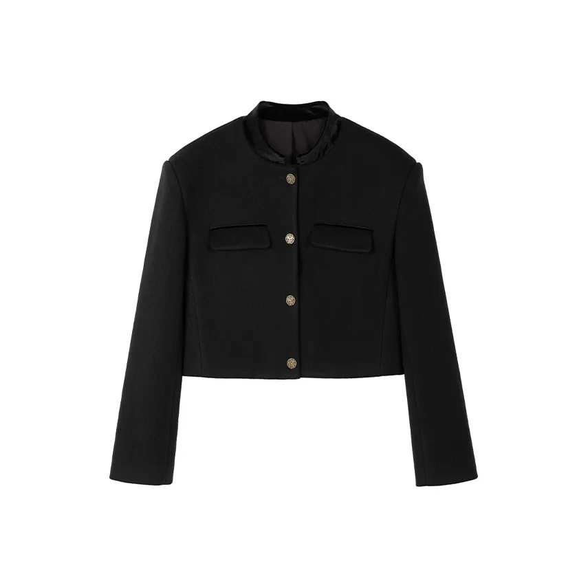 KING PRINCE x Розовый Ers Бархат Feel Пальто Женские Черный