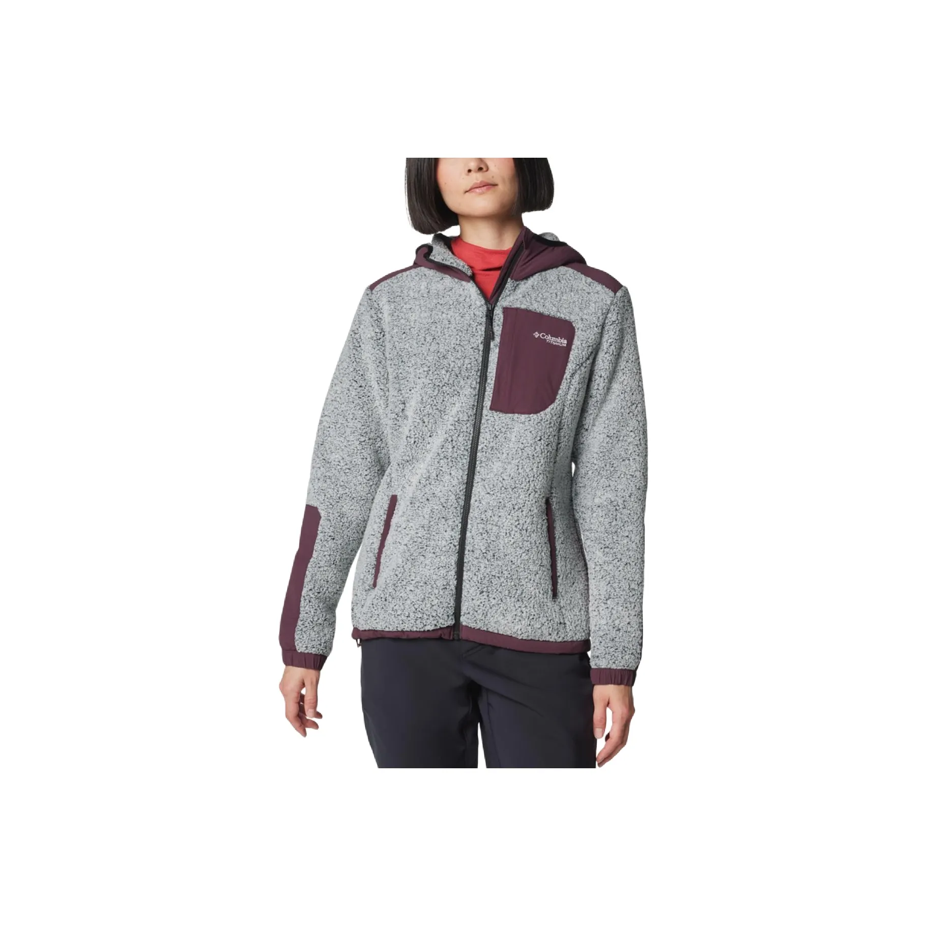 Columbia Arctic С капюшоном Флис Бархат Feel Пальто Женские Серый