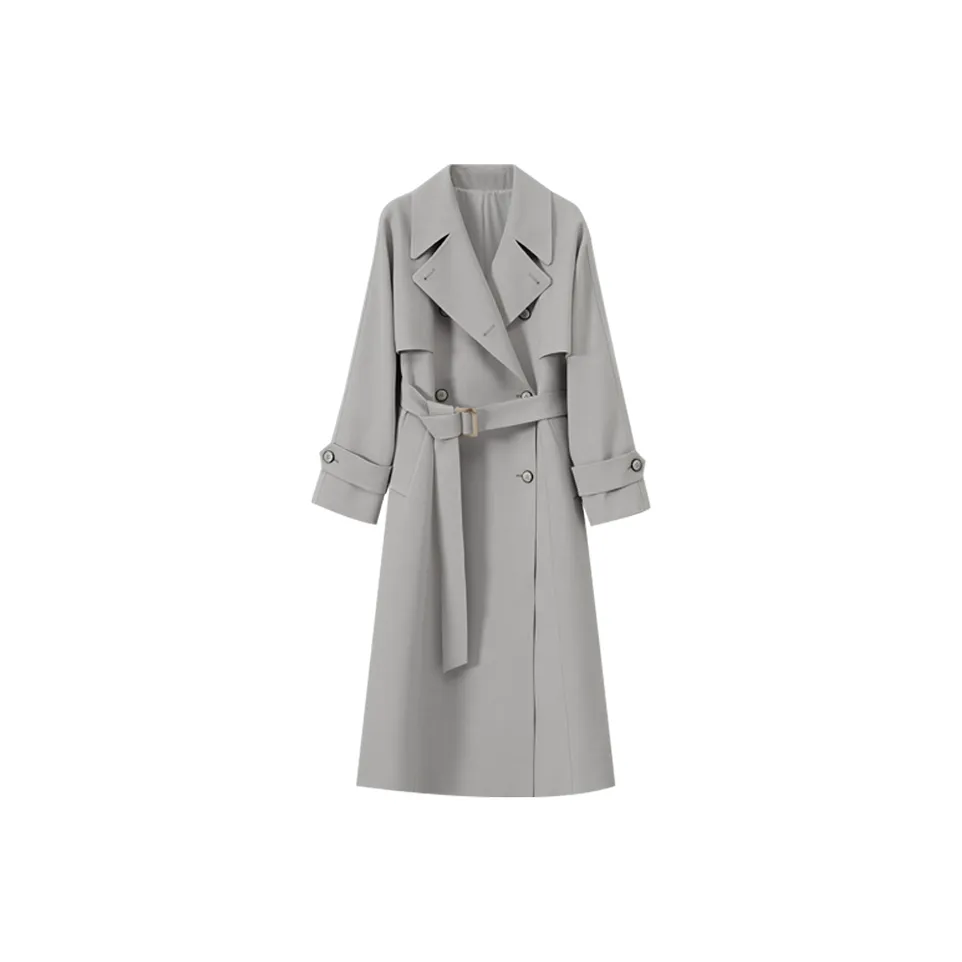 MOSIIMORII Trench Coat Women's Apricot Gray
