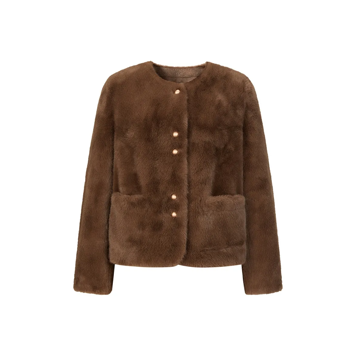 JZ. ANNAKRO Бархат Feel Пальто Женские Кофе