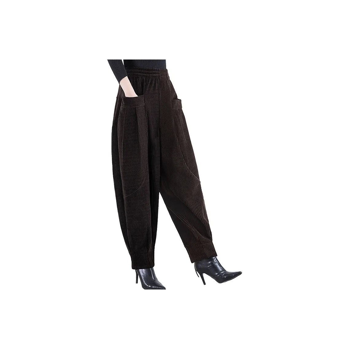 SIBAISHE Темно-Кофейные Женские Повседневные Штаны