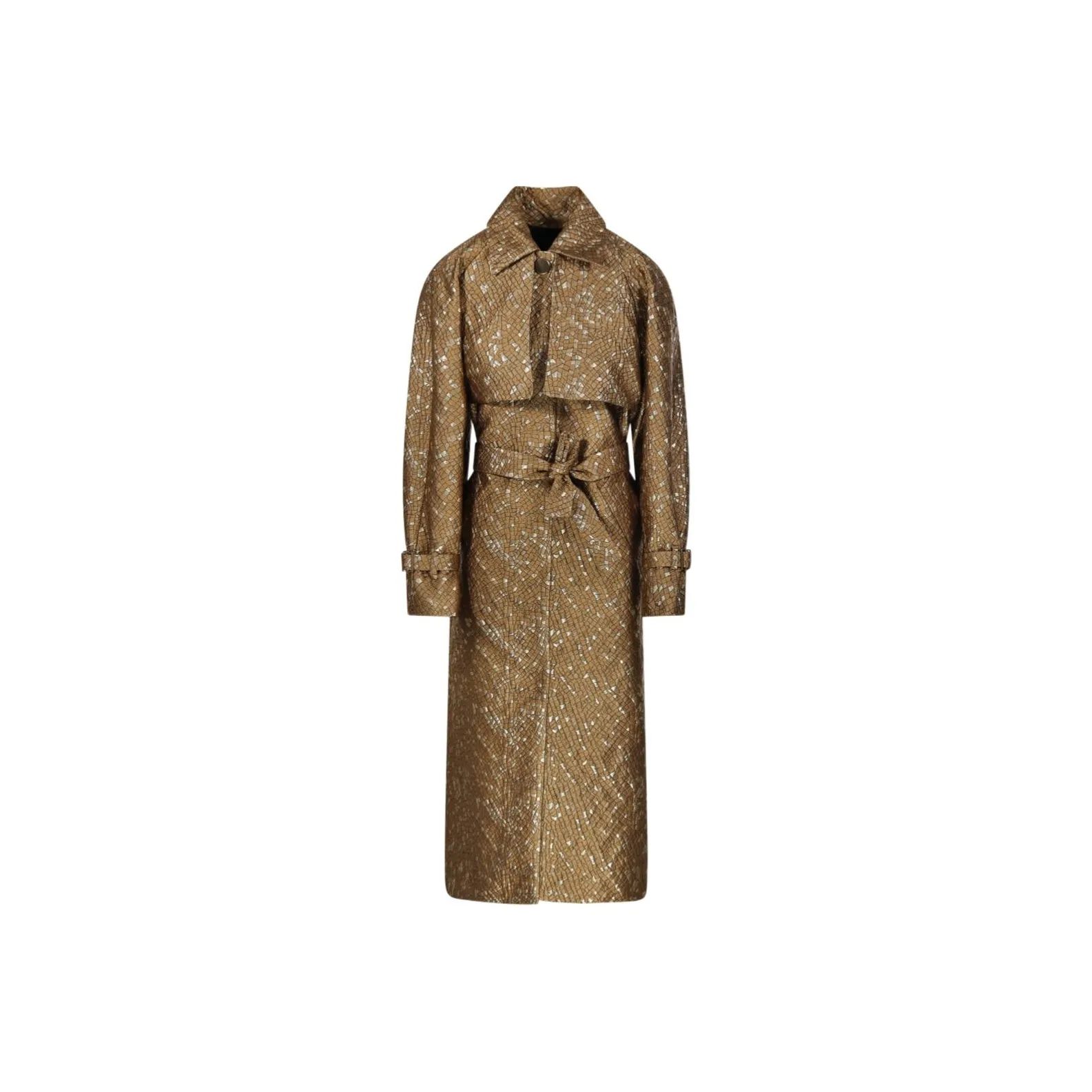 Max Mara Atelier All Over Patterned Oversized Belted Coat