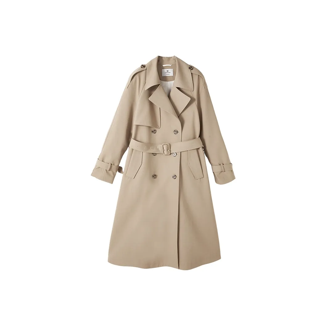 XIANGYING Trench Coat Women's Khaki