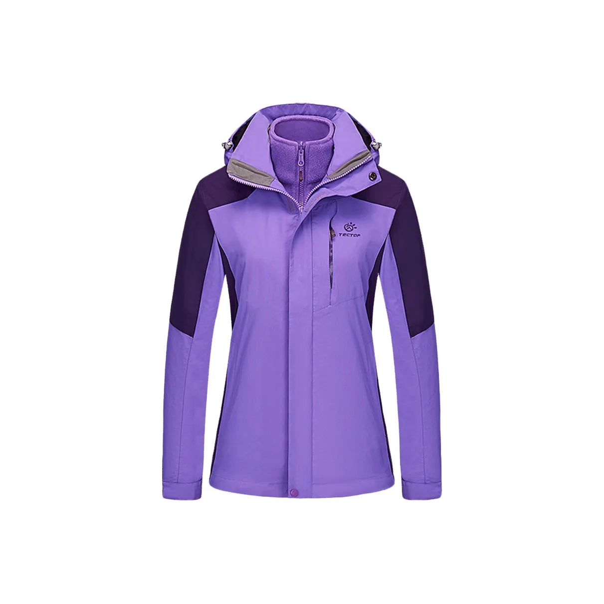 Tectop Waterproof And Windproof To Keep Warm Windbreaker Jacket Women's Lilac