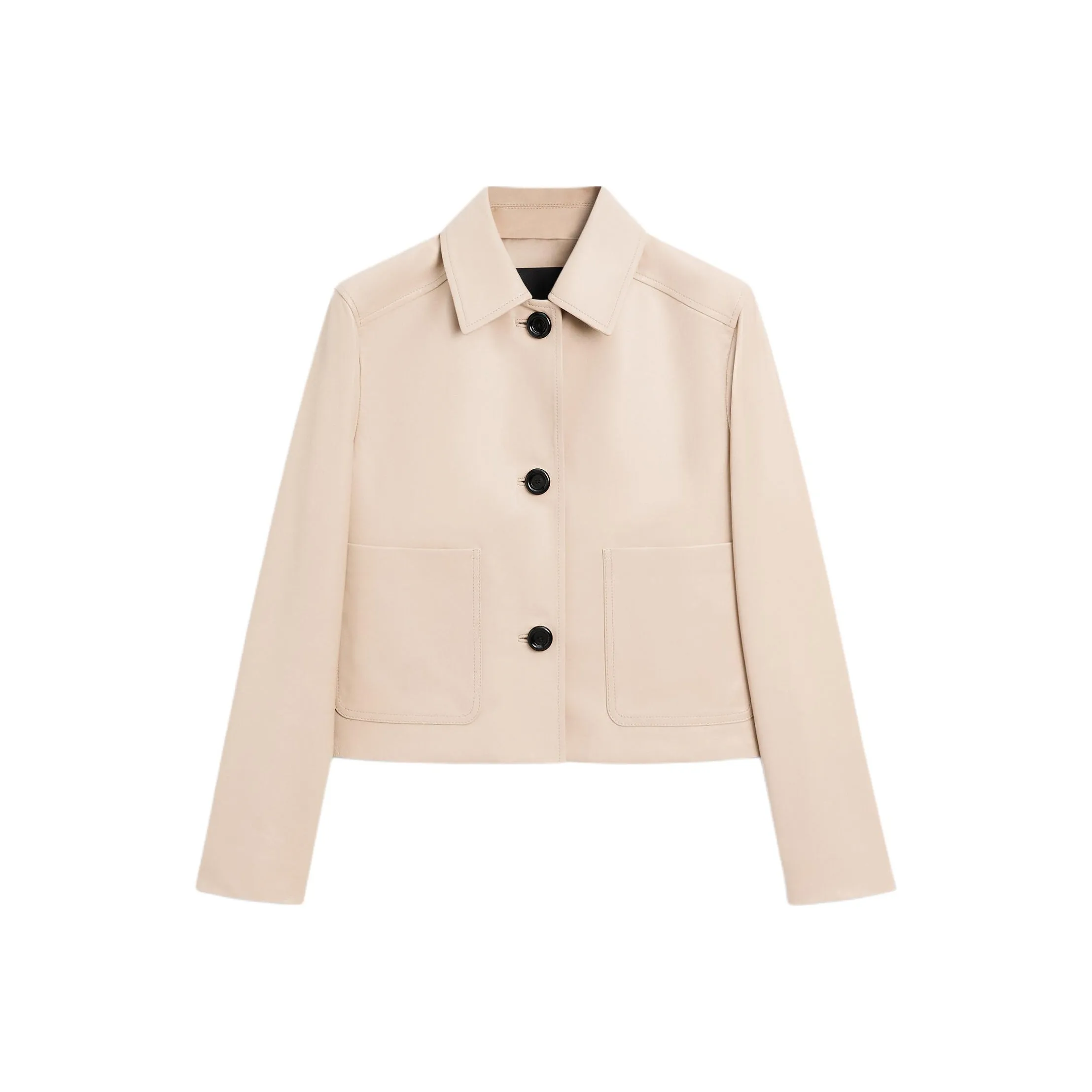 Massimo Dutti Leather Jacket Women's Green