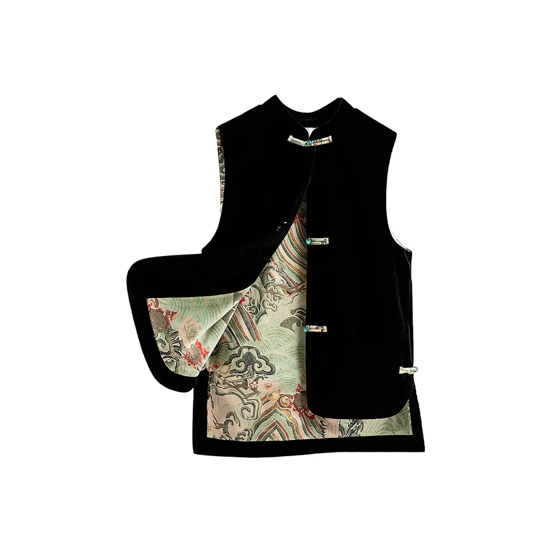 Cypress House Жилет Женские Черный Внешний Зеленый Внутренний