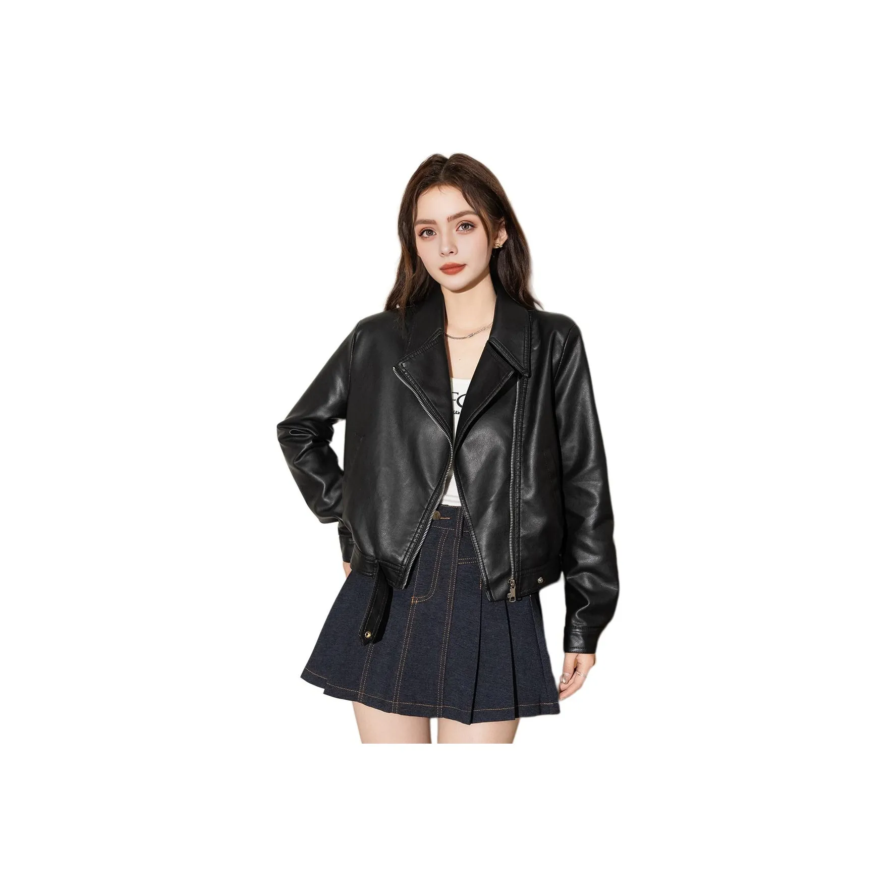 FAWENXIANGZI Кожа Куртка Женская