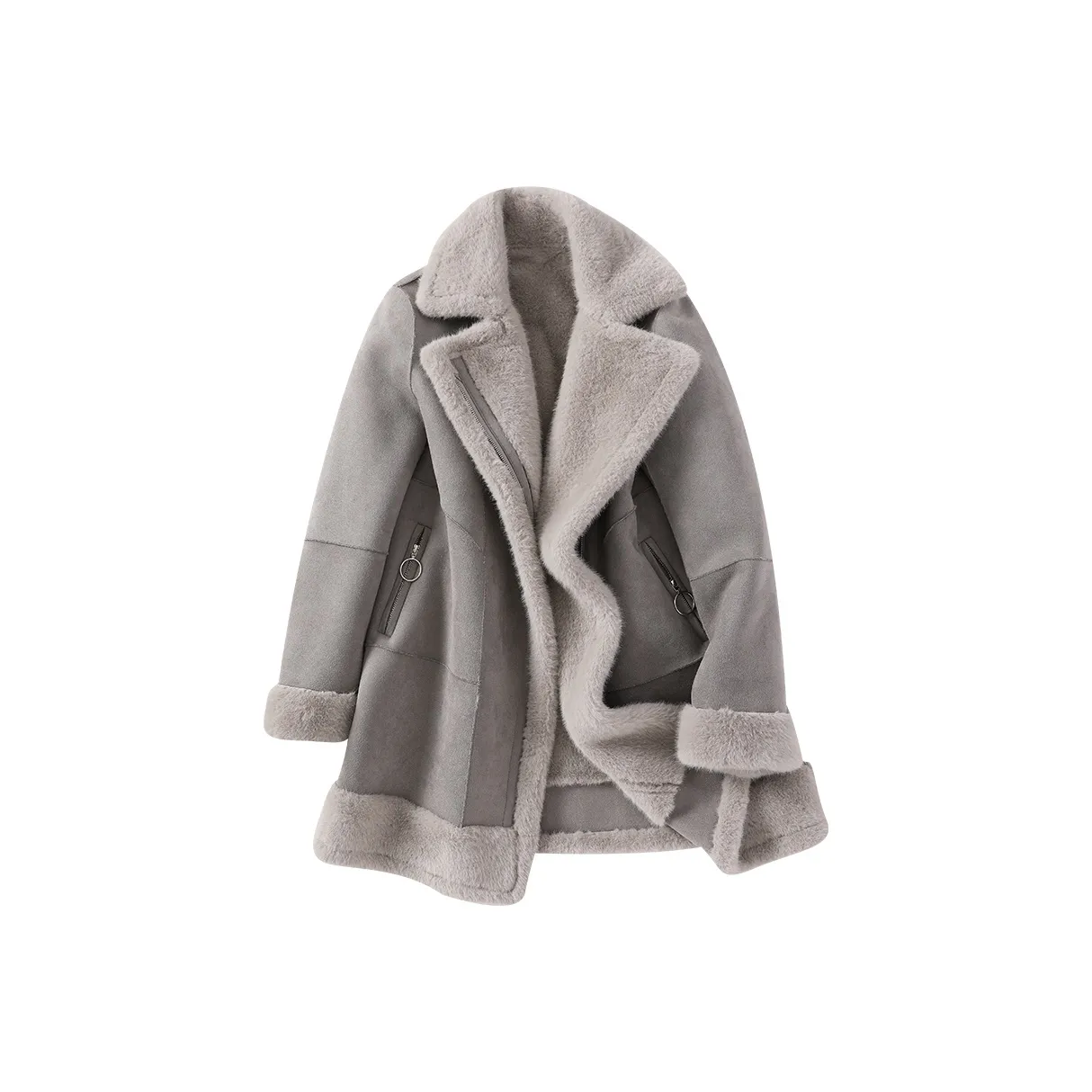 XIANGYING Velvet feel Coat Women's Gray