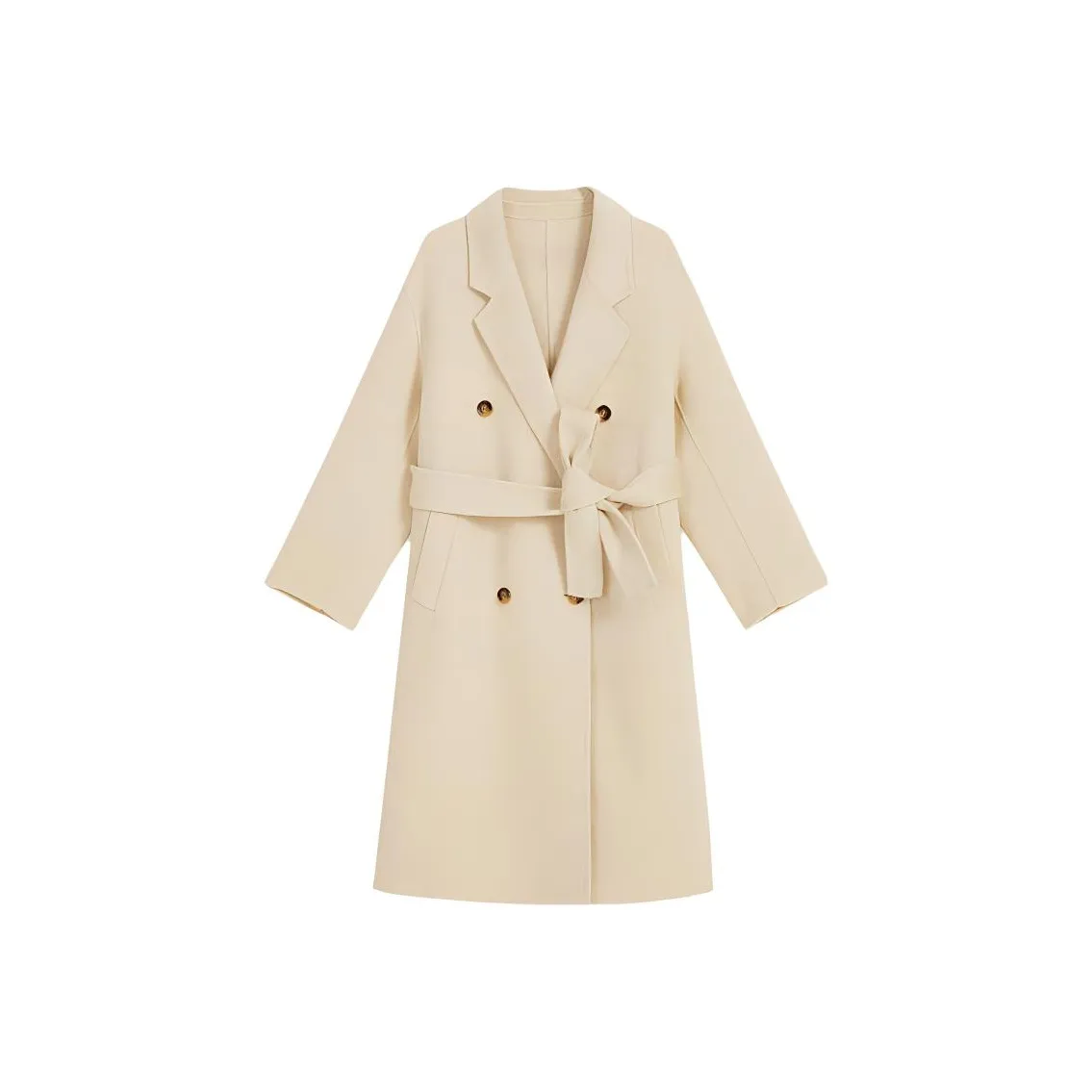 Yiner Кремово-белый Женское Пальто