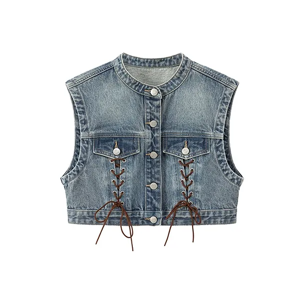 CHUU Средний джинсовый синий Женские жилеты