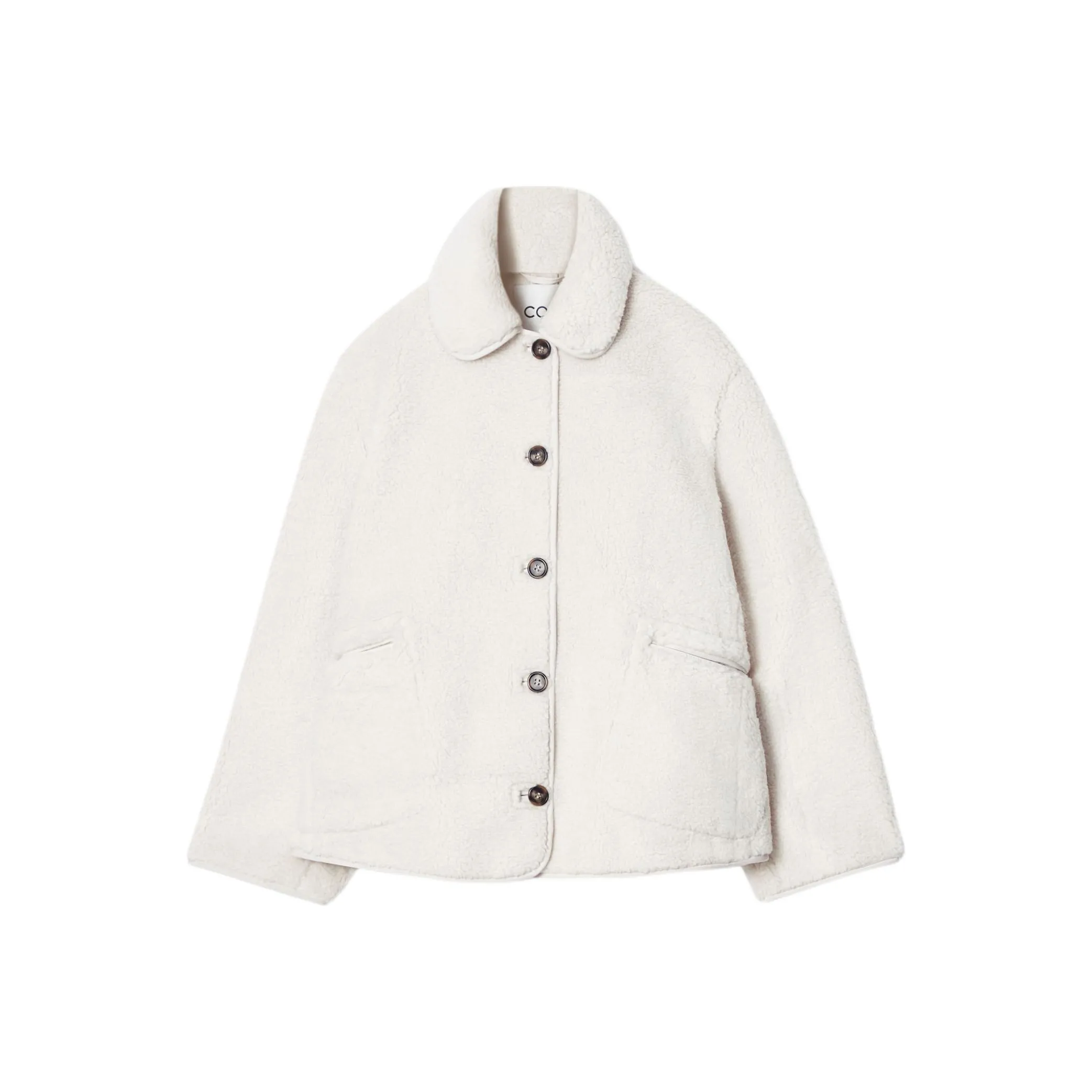 COS Velvet feel Coat Women's Ivory