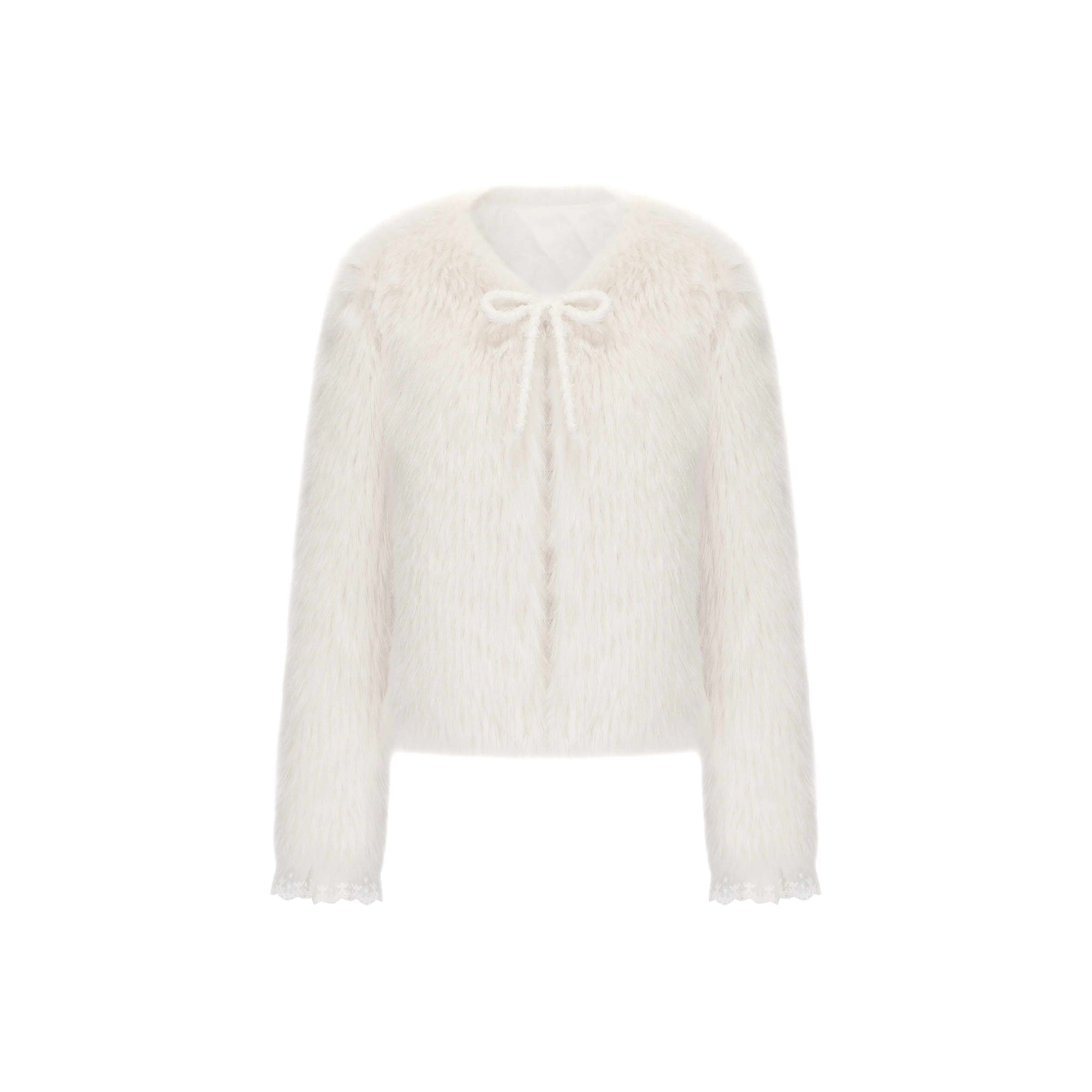 CHIWAWAMEME Velvet-feel Coat Women's Early Snow Milk White
