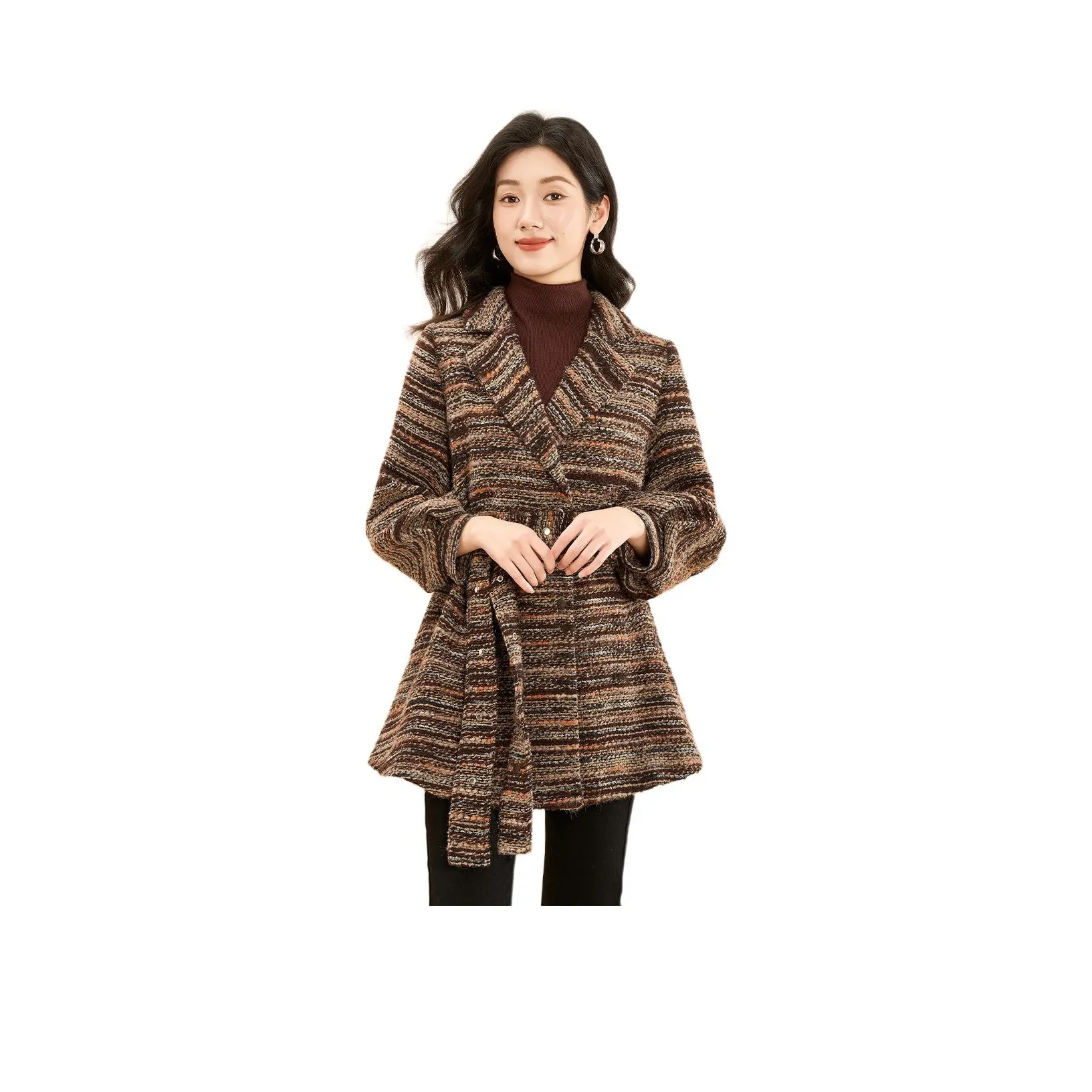Mylan Spring, Fall Coat Cinched Waist Women's Coffee Orange Collection Brand, Get Activity Alerts On Time