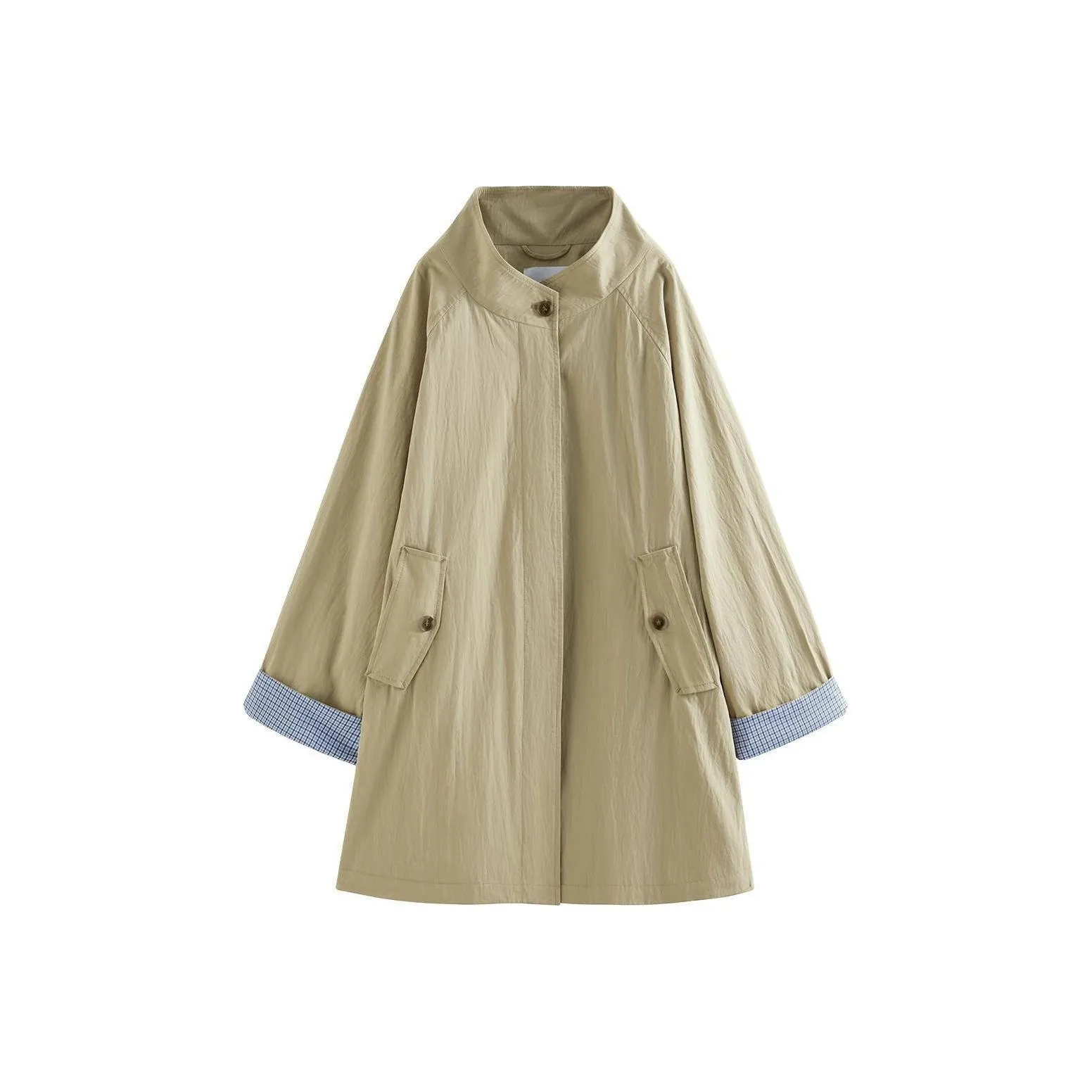 FANSILANEN Petite Mid Length Trench Coat Women's Khaki