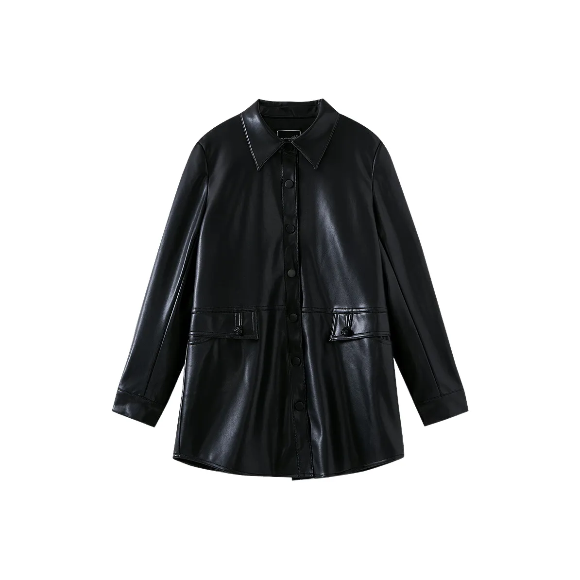 OUNIXUE Кожа Куртка Женская Черная