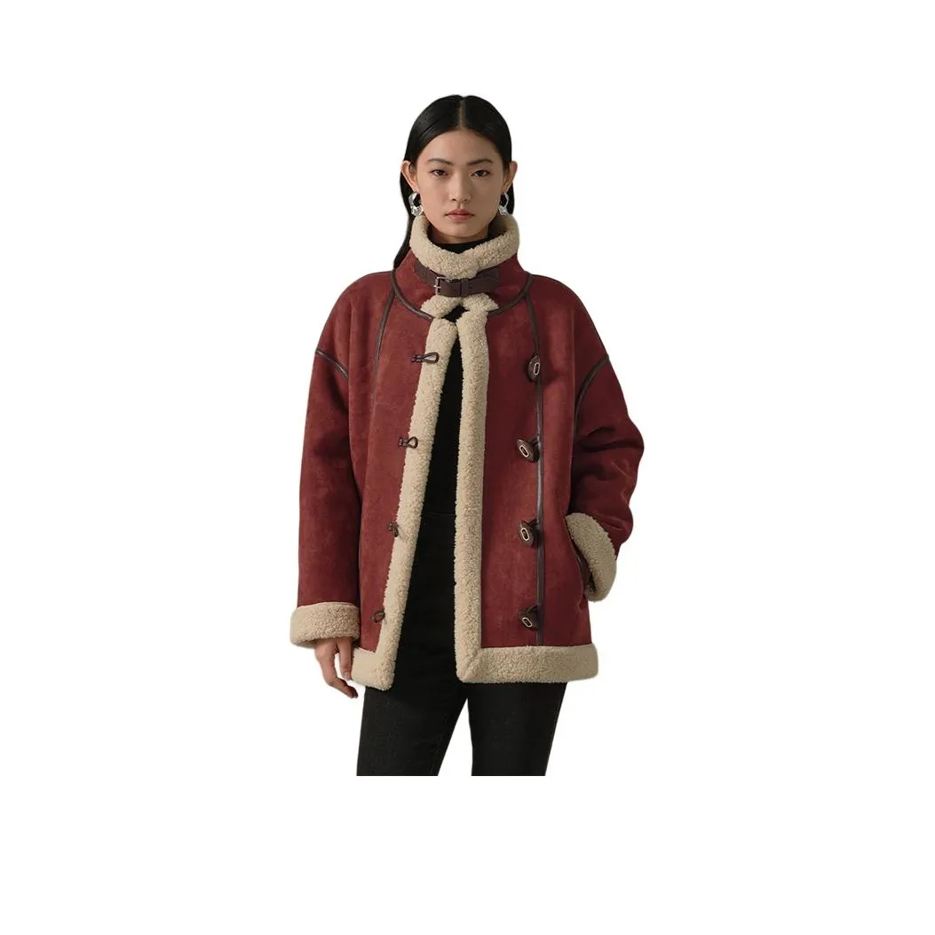 AYILIAN Вельвет Feel Куртка Женская Клубничный Красный