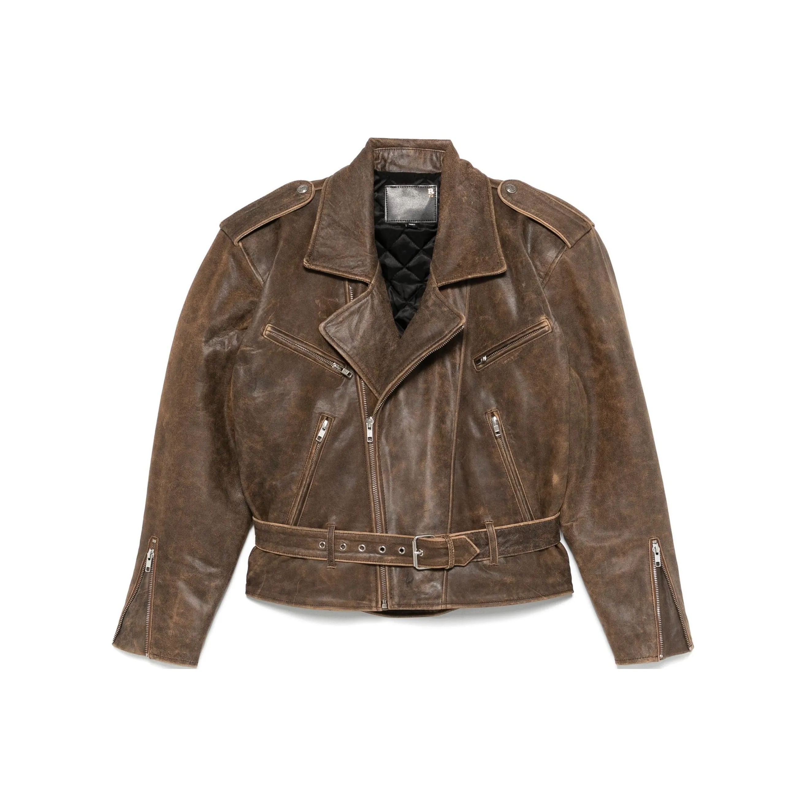 R13 Oversize shoulder Biker Jacket