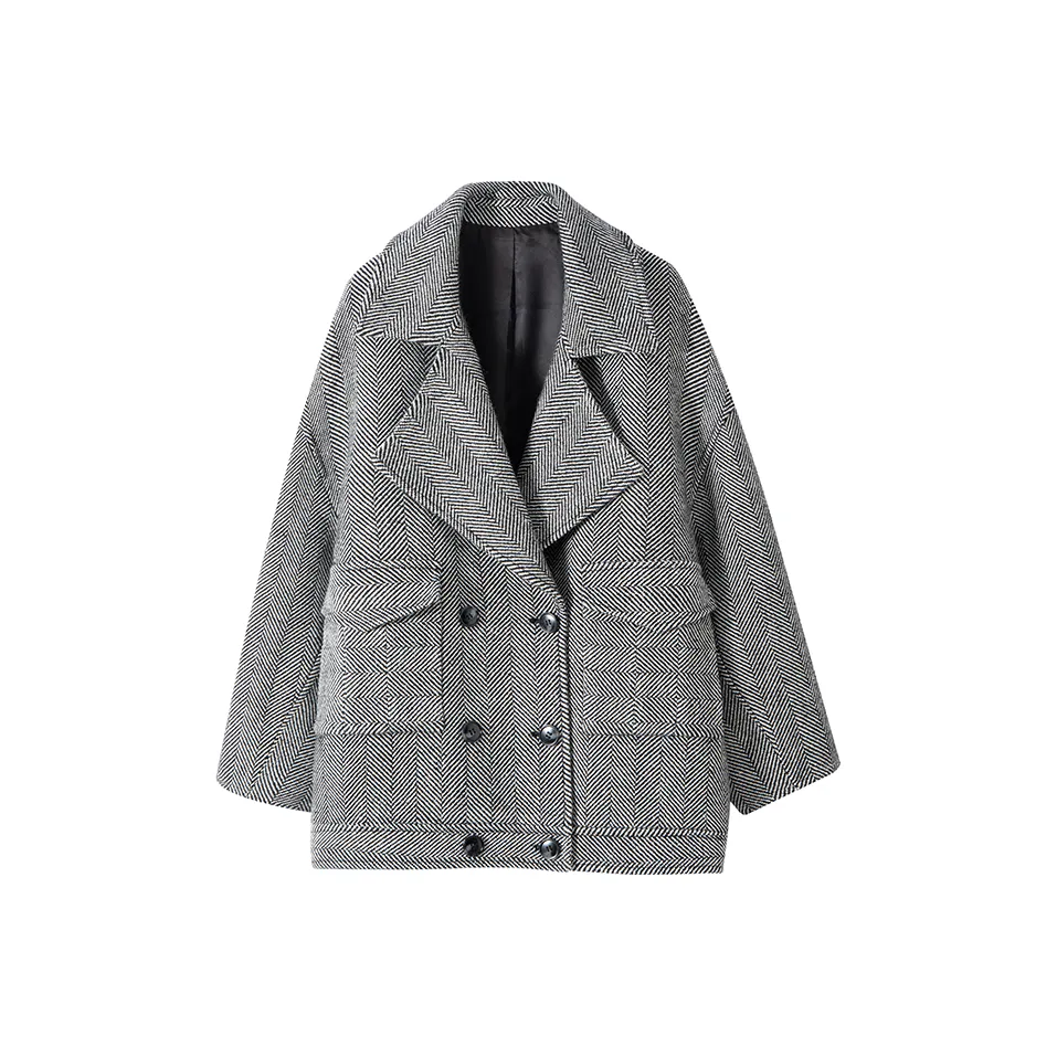 MOSIIMORII Куртка Женская Классическая Черная Белая