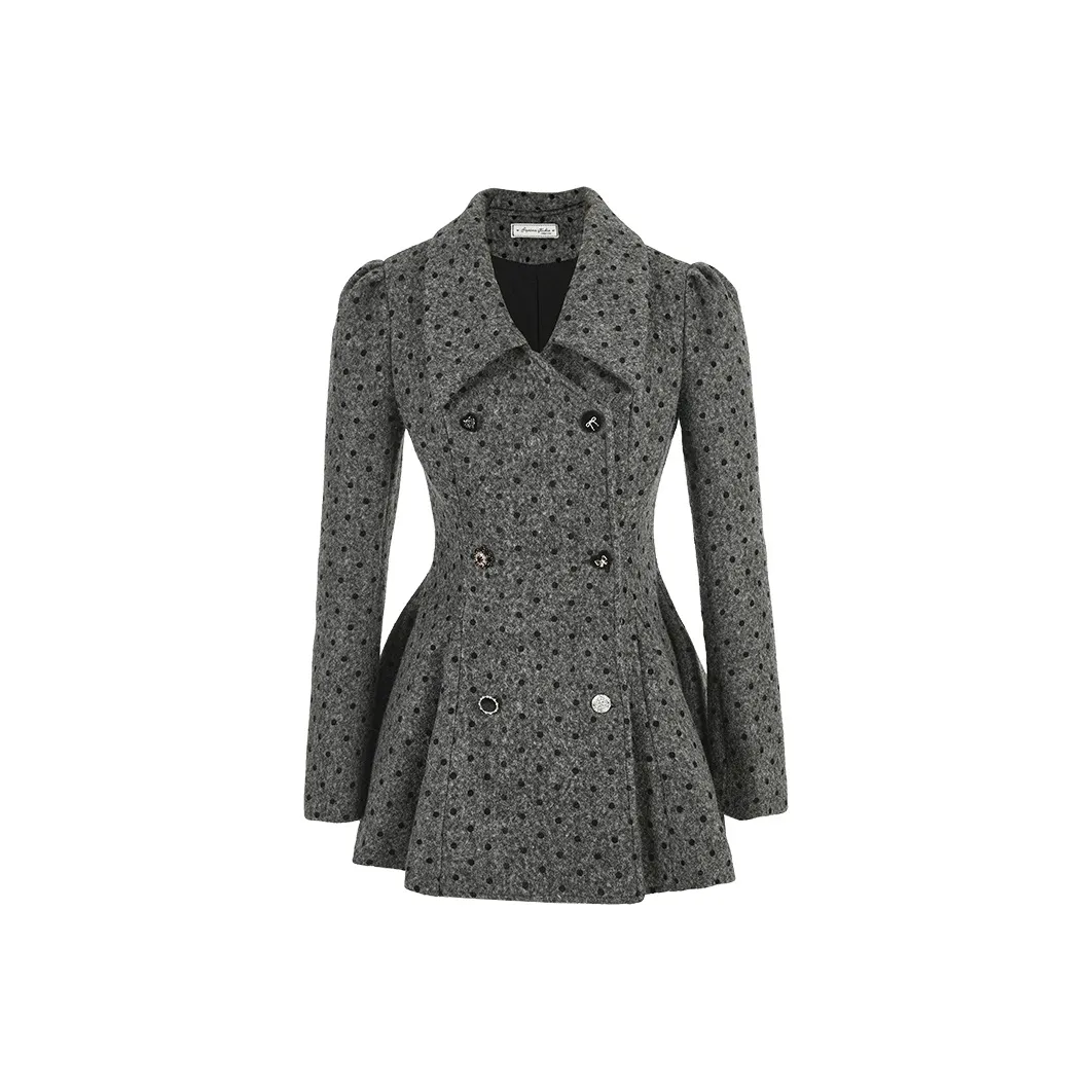 ACAINES Куртка Женская Темно-Серый в Горошек