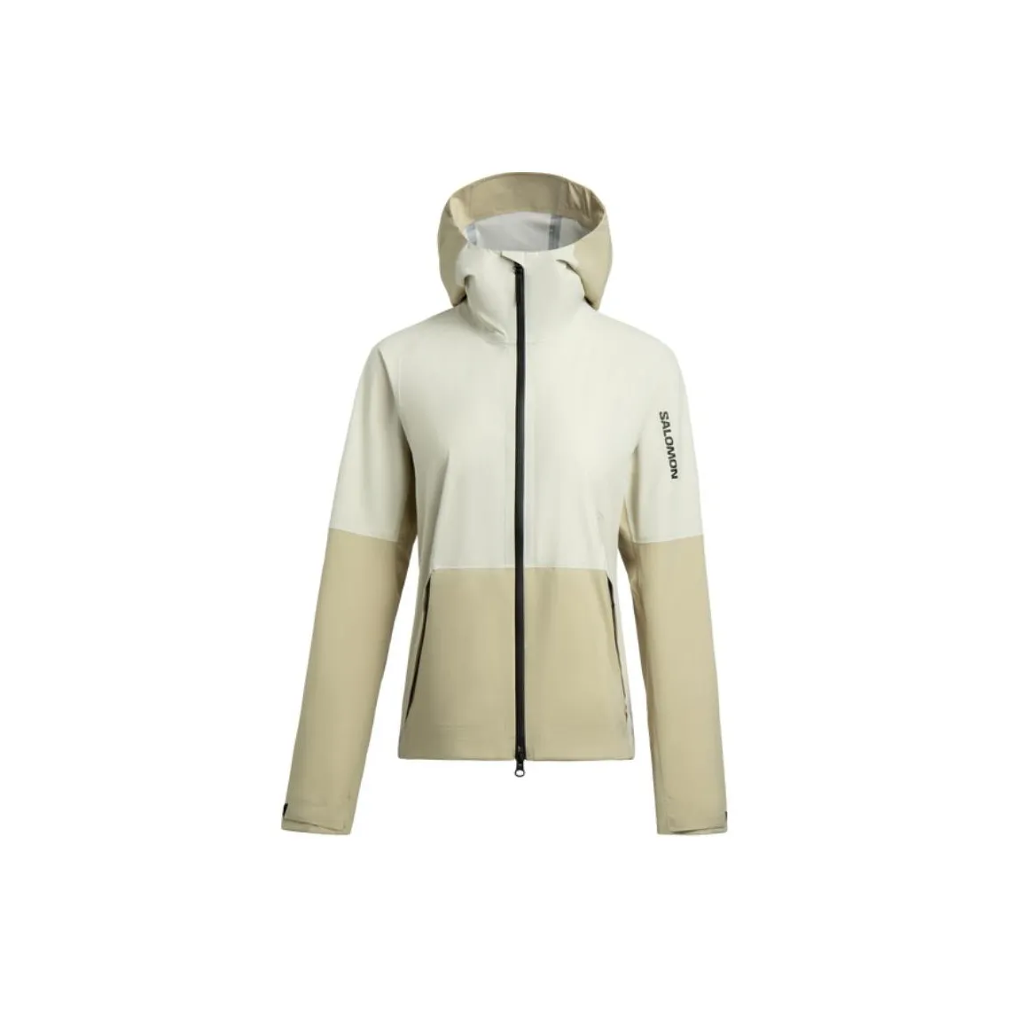 SALOMON OUTERPATH Hiking Waterproof And Breathable Windbreaker Jacket Women's Black Pepper White