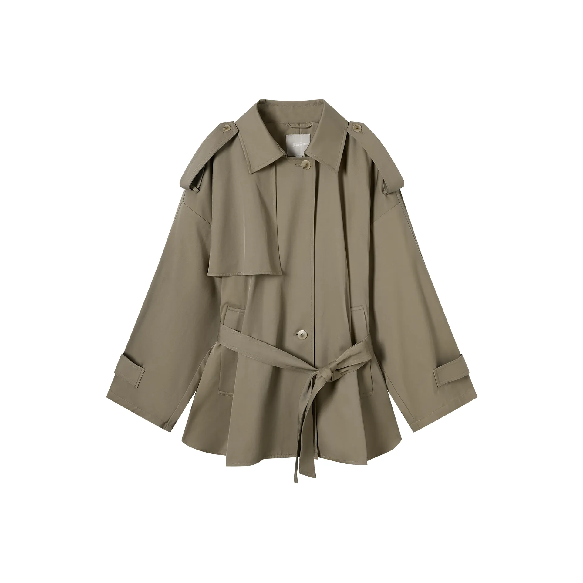 DIALOGUE Серо-зеленый Кофе Женские Тренч