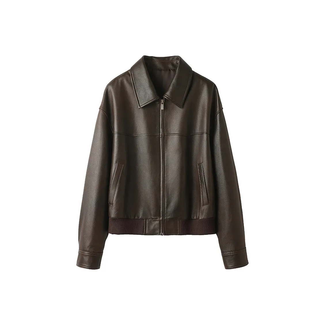 SINBOS Кожа Куртка Женская Винтаж Коричневый