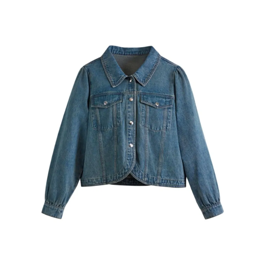 MSSHE Denim Куртка Женская Серый Синий