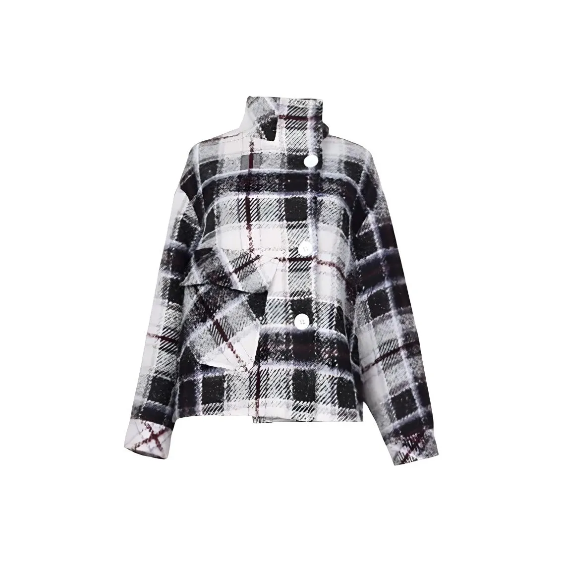 ROEYSHOUSE Пальто Женское Фиолетовое Клетка