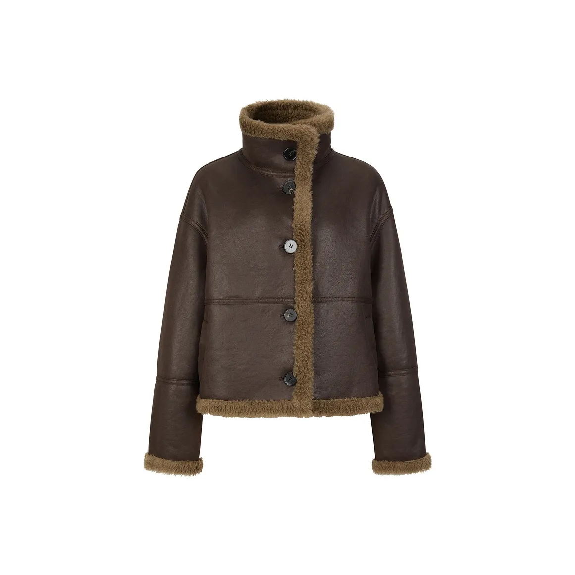 JZ. ANNAKRO Кожа Куртка Женская Темно-Кофейная