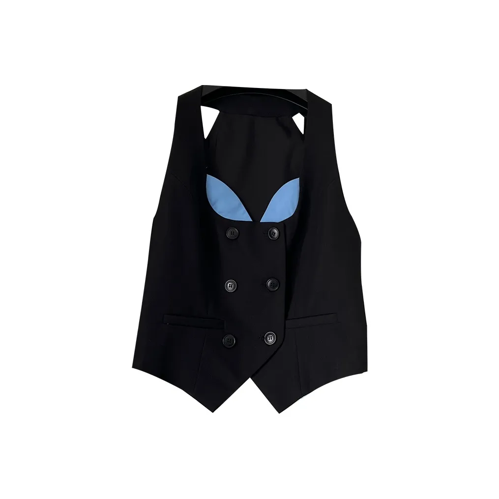 Fuccykee Черные Женские Жилеты