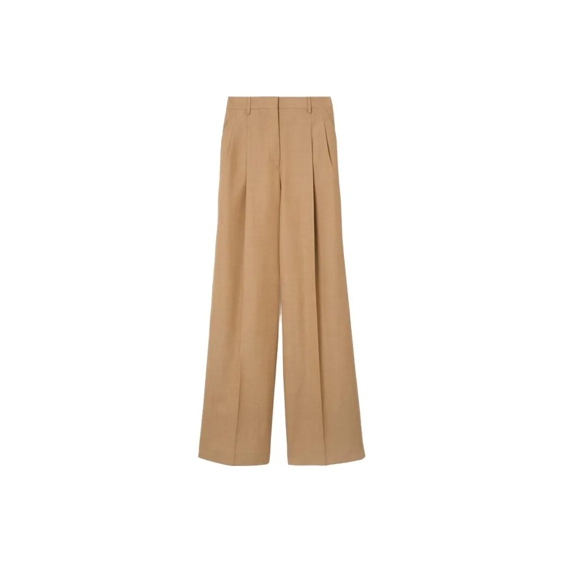 Burberry Wide leg Pleated Wool Trousers