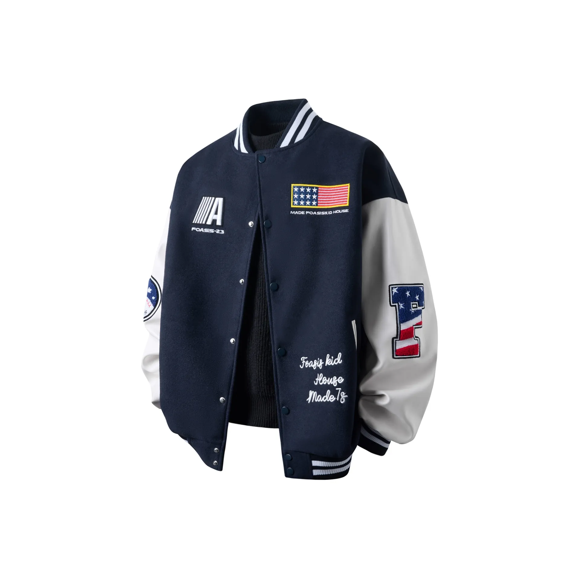 FOASIS Бейсбольная куртка Унисекс Темно-синий