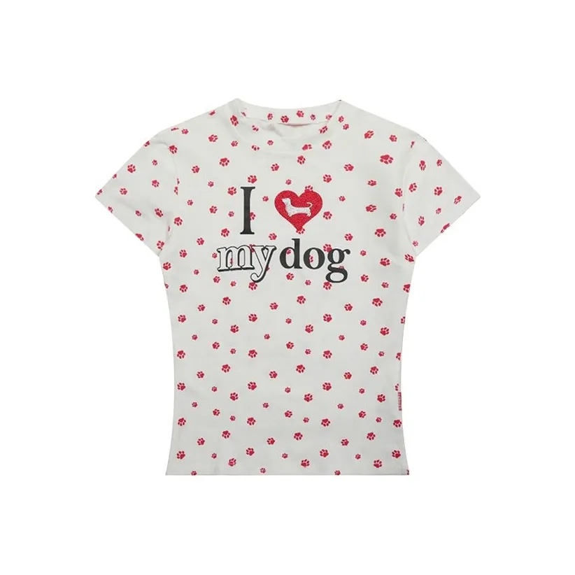 HUINIAN Красно-белые Женские Футболки