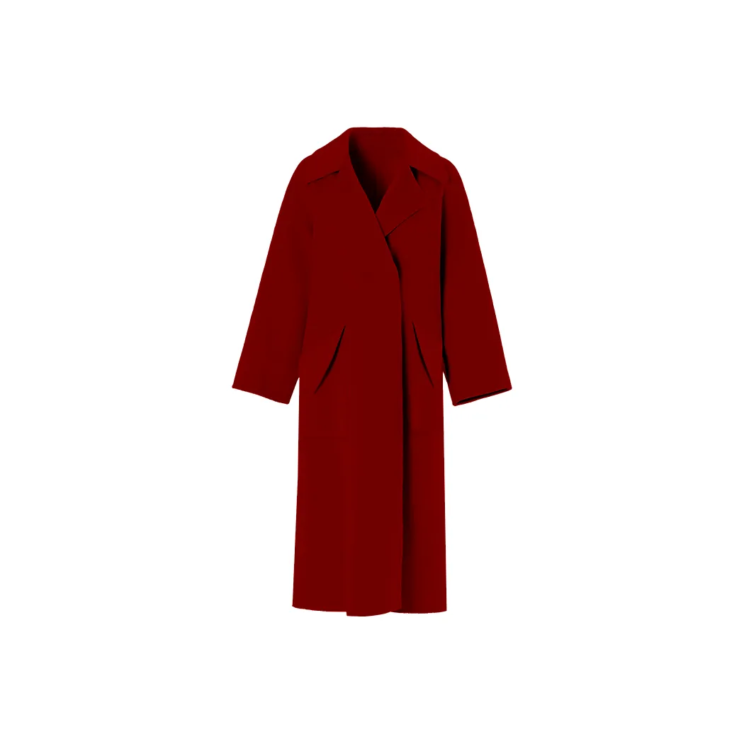 DPLAY Coat Women's Ancora Red 100% Wool