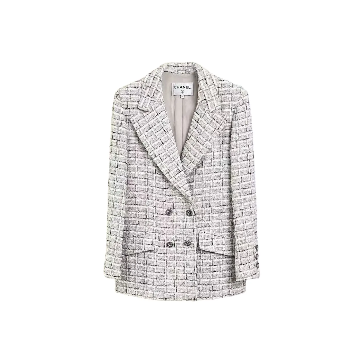 CHANEL Business Suit Coat Women's Light Gray