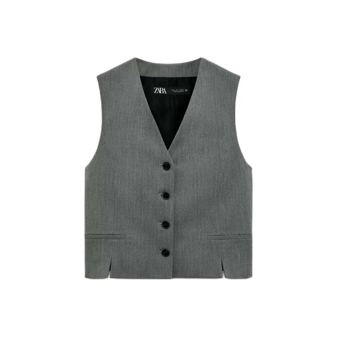 ZARA Vests Women's Gray